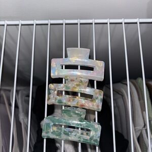 Iridescent Hair Claw Clip Set